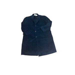 Rare Vintage Cashmere Coat Cloth Of Gold Black Long Men’s Large See Measurements